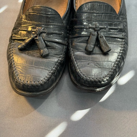 Florsheim Black Crocodile Pattern Tassel Loafers main image 11